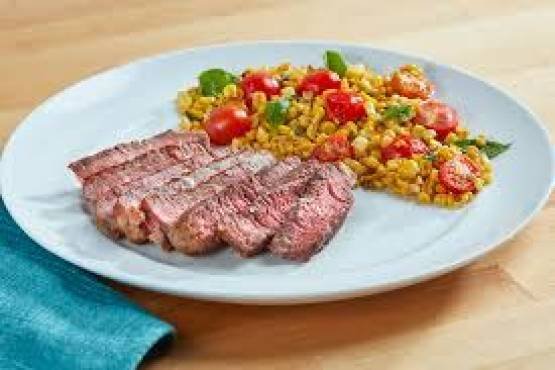 Ribeye Steak Served with Vegetable & Rice